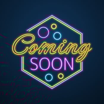 coming soon teaser neon effect vector