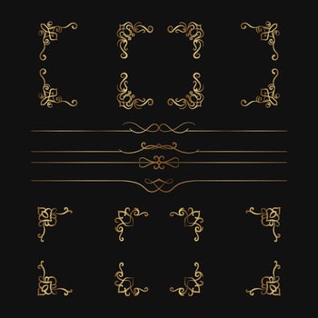 vintage frame set  corner decoration vector