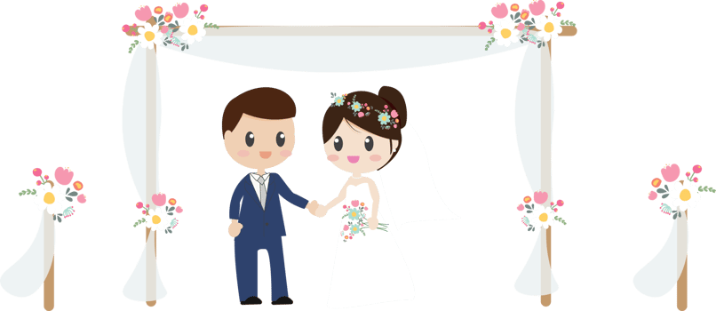 wedding couple  with flowers decoration png