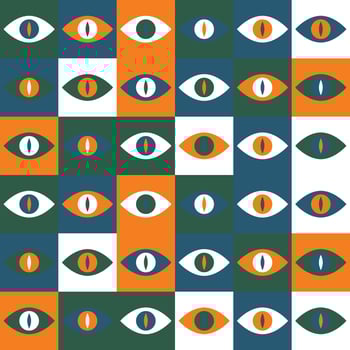 Modern pattern with geometric eyes. vector