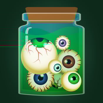 Halloween eyeballs in Jar. Magic concept. vector