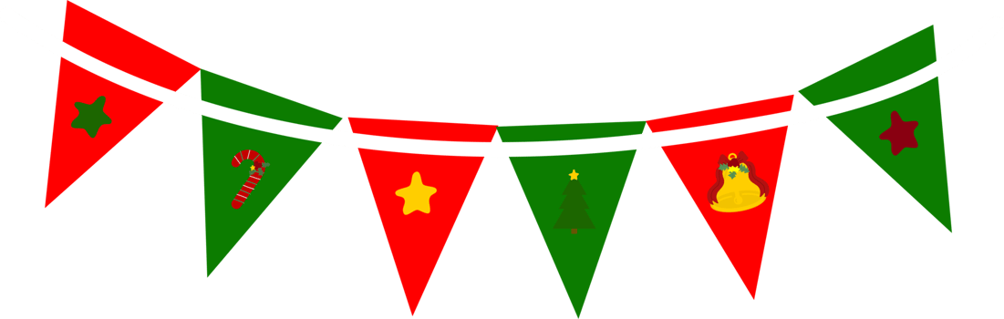 Set of Christmas decoration elements. Garlands, flags, labels, bubbles, ribbons and stickers. Collection of Merry Christmas decorative icons. png