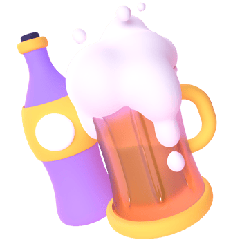 Beer in 3d render for graphic asset web presentation or other png