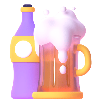 Beer in 3d render for graphic asset web presentation or other png