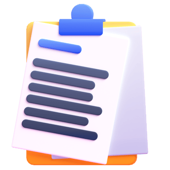 Clipboard in 3d render for graphic asset web presentation or other png