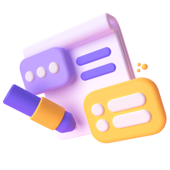 Copywritting  in 3d render for graphic asset web presentation or other png
