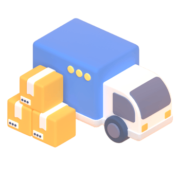 Delivery Car in 3d render for graphic asset web presentation or other png