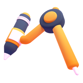 Drawing Compass in 3d render for graphic asset web presentation or other png
