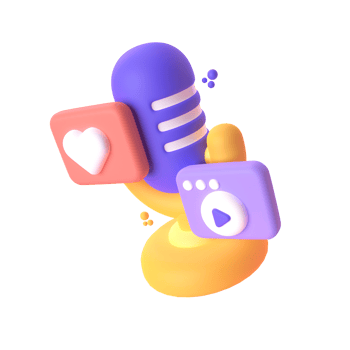Microphone  in 3d render for graphic asset web presentation or other png