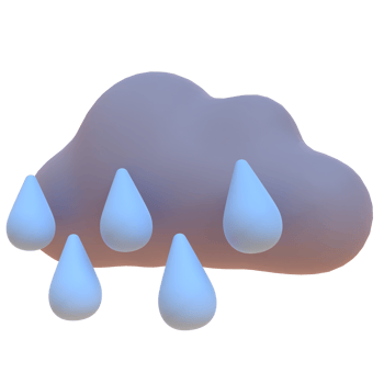 Rain in 3d render for graphic asset web presentation or other png
