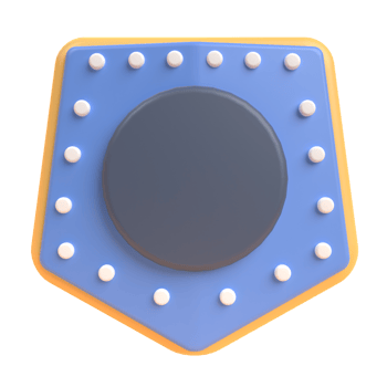 Shield in 3d render for graphic asset web presentation or other png