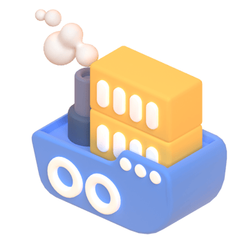 Ship Cargo in 3d render for graphic asset web presentation or other png