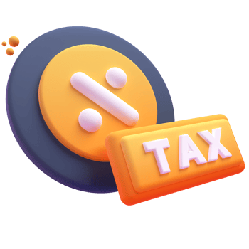 Tax in 3d render for graphic asset web presentation or other png