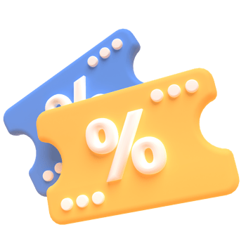 Voucer in 3d render for graphic asset web presentation or other png