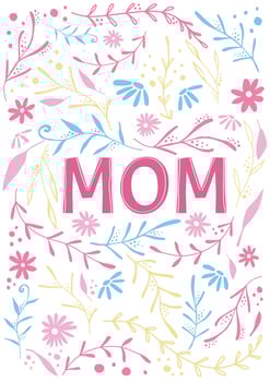 cute colorful mother's day cute card design vector