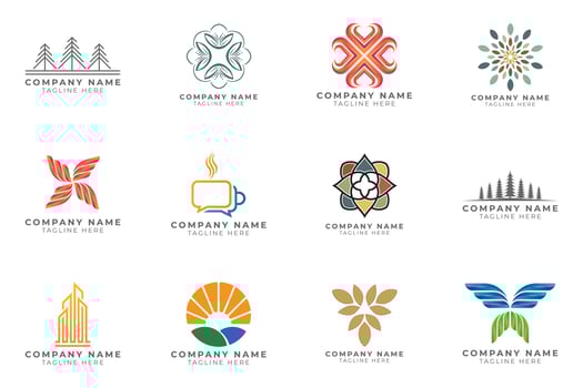 Logo set modern and creative branding idea collection for business company. vector