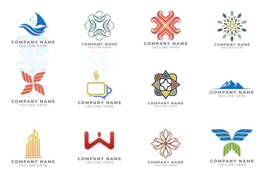 Logo set modern and creative branding idea collection for business company. vector