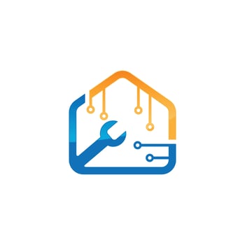 Smart house repair logo vector