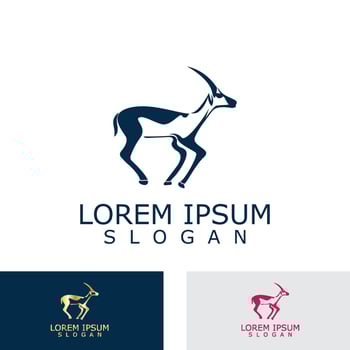 Antelope logo icon design animal simple illustration template idea vector