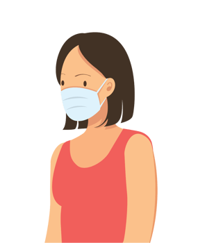 woman with mask on face character png