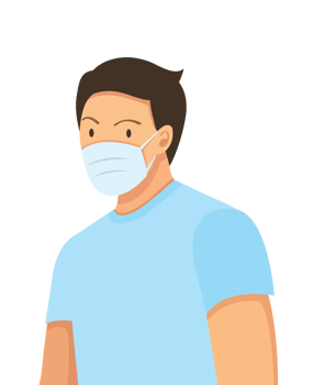 man with mask on face character png