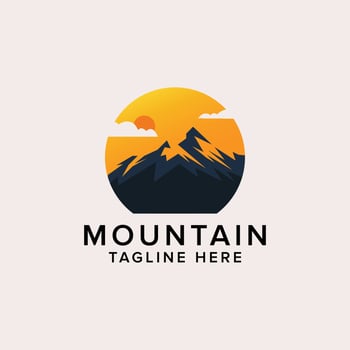 mountain logo icon design template. luxury, vector. vector