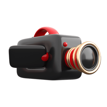 3d movie camera. Cinema, film and television concept. High quality isolated 3d render png