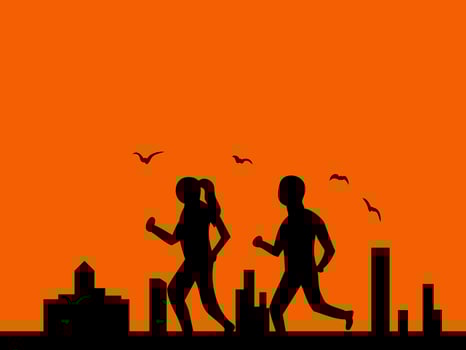 flat design new york city marathon landscape vector illustration