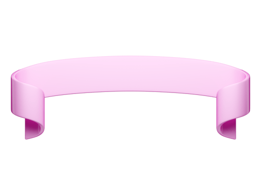 3d label ribbon. Glossy pink blank plastic banner for advertisment, promo and decoration elements. High quality isolated render png