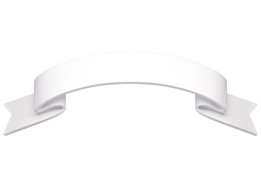 3d label ribbon. Glossy white blank plastic banner for advertisment, promo and decoration elements. High quality isolated render png