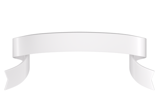 3d label ribbon. Glossy white blank plastic banner for advertisment, promo and decoration elements. High quality isolated render png