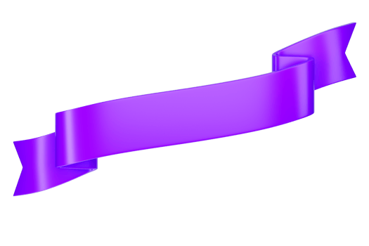 3d label ribbon. Glossy purlpe blank plastic banner for advertisment, promo and decoration elements. High quality isolated render png