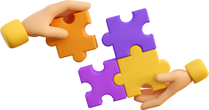 3d human hands with jigsaw puzzle pieces. Concept of business problems, partnership, development, cooperation and teamwork. 3d high quality isolated render. png