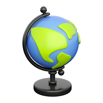 School globe. Concept of business idea, education or reminder element. 3d high quality render png