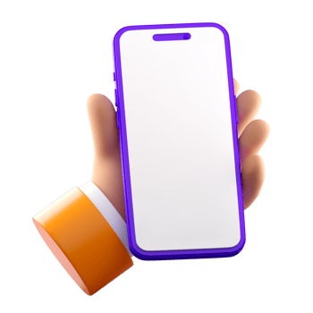 3d smartphone mockup with empty white screen. Phone front view template. Communication template. High quality isolated render png