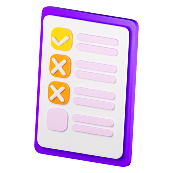 3d cheklist clipboard icon. Todo or tasks list, vote form, online survey, feedback or examination concept. High quality isolated render png