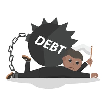 businessman african give up because the load design character on white background vector