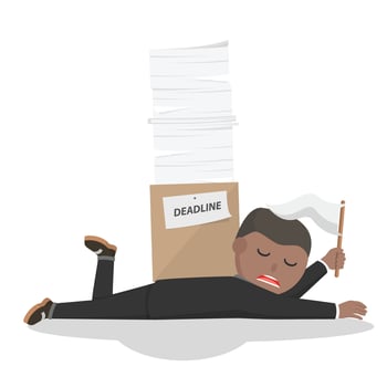 businessman african giving up for deadline design character on white background vector