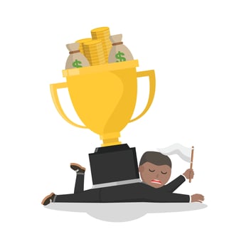 businessman african overload wealth and appreciation design character on white background vector