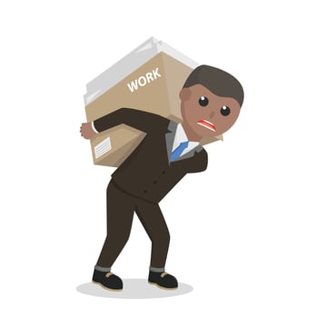 businessman african work hard design character on white background vector