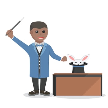 magician african summon rabbit from his hat vector