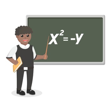 male teacher african doing teaching design character on white background vector