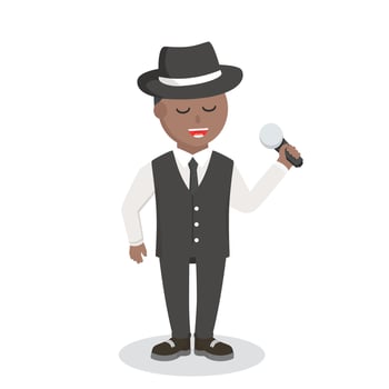 man jazz african singer design character on white background vector