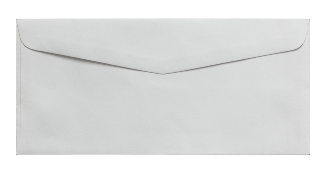 white envelope isolated with clipping path for mockup png