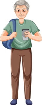 A male senior cartoon character vector