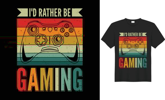 Vector based retro, vintage and typographic type gaming t-shirt design for game lover people.