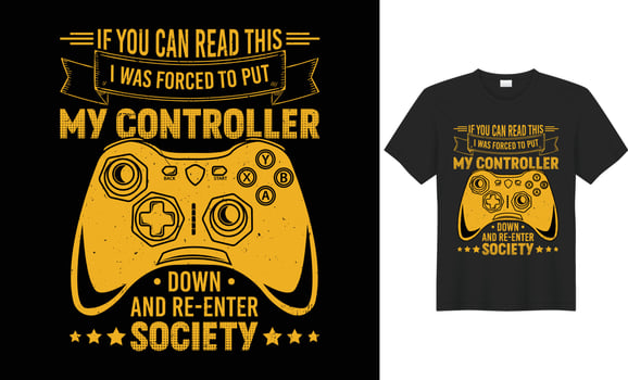 Vector based retro, vintage and typographic type gaming t-shirt design for game lover people.
