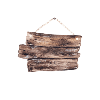 Watercolor wooden plate png