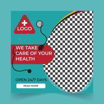 Health social media post template vector