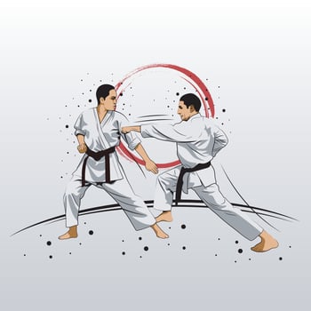 Karate is a martial art originating from Japan. vector illustrator.
